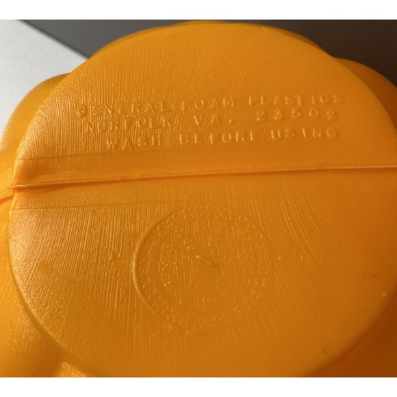 Vintage General Foam Plastic Blow Mold Pumpkin Halloween Candy Bucket Pail Cute - Picture 5 of 6